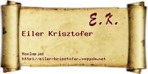 Eiler Krisztofer névjegykártya